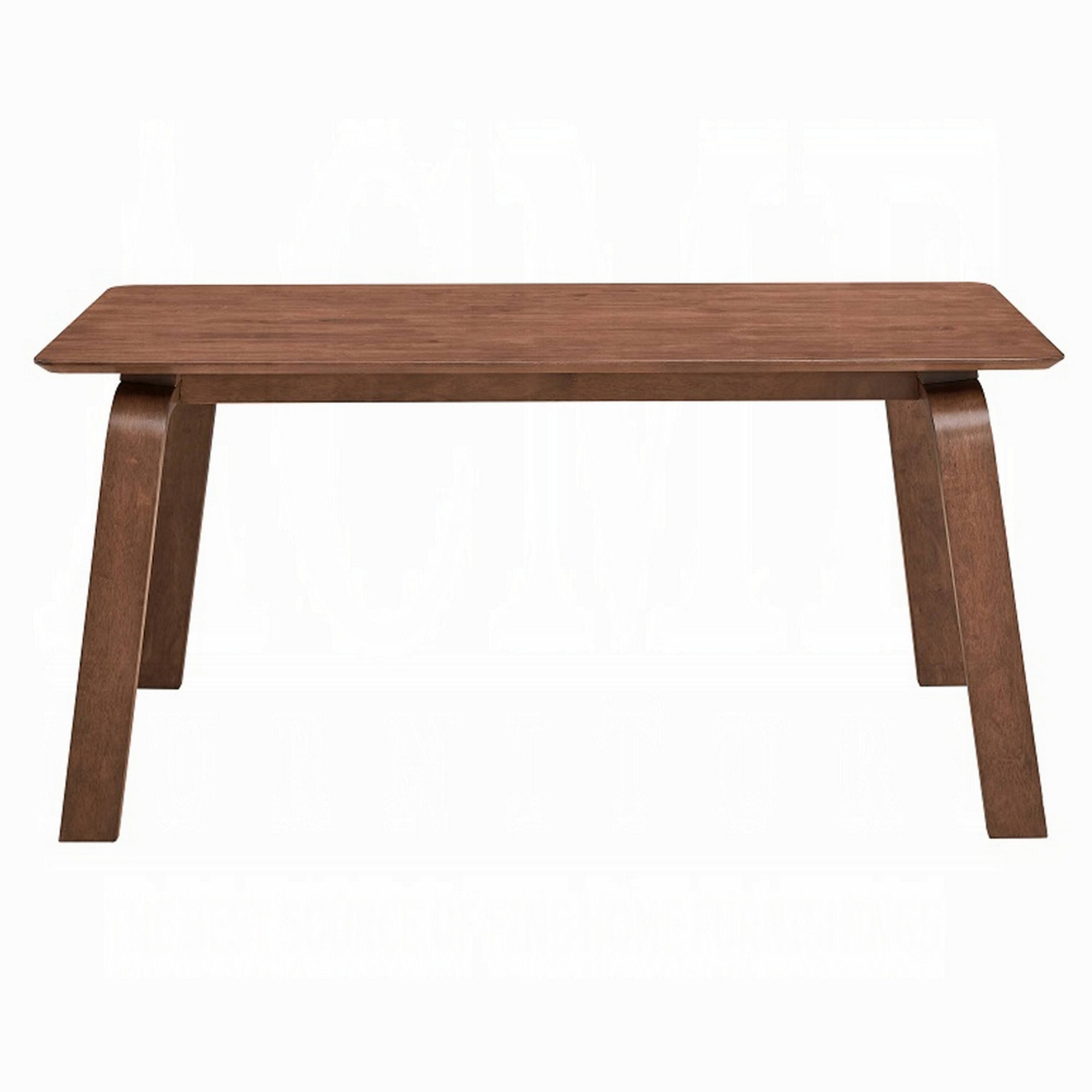 Alt View 1. Manhattan Lane - Kinni Dining Table, Walnut Brown Wood, Bent Legs, Rectangular 63 Inch - Walnut Brown.