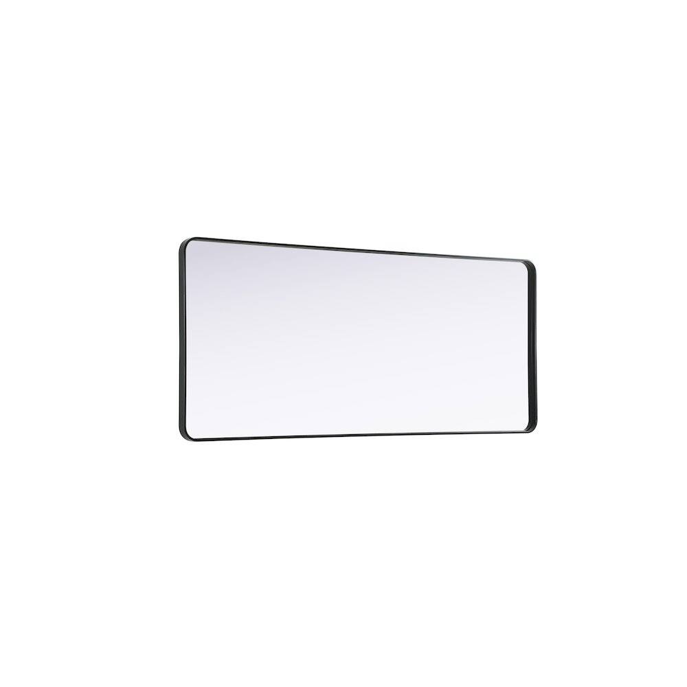 Alt View 1. Elegant Decor - Contour Metal Rectangle Mirror 32x72 in Black - Black.