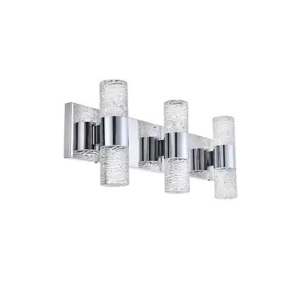 Front. Elegant Lighting - Vega 6 light Chrome LED Wall Sconce - Chrome.
