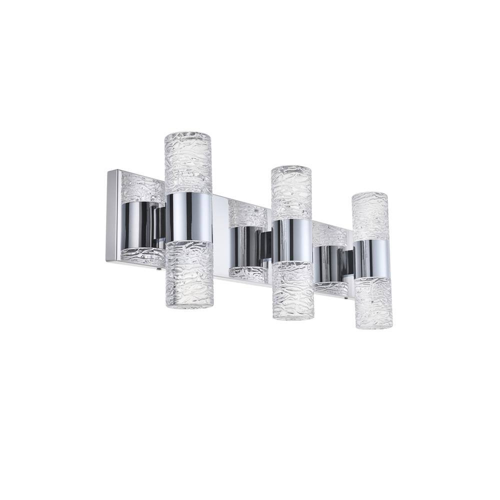 Front. Elegant Lighting - Vega 6 light Chrome LED Wall Sconce - Chrome.