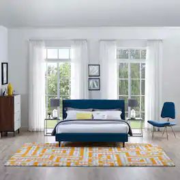 Modway - Nahia Geometric Maze Area Rug - Ivory Light Gray and Banana Yellow