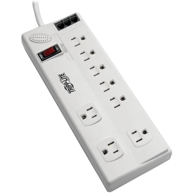 Eaton Tripp Lite Series Protect It! 8-Outlet Computer Surge Protector, 8 ft. (2.43 m) Cord, 3150 Joules, Tel/Modem/Fax - Unknown