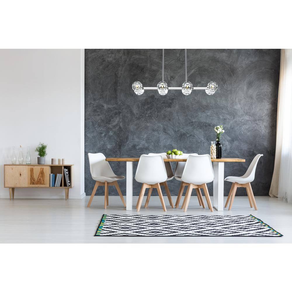 Angle. Elegant Lighting - Eren 31 inch Pendant Light in Chrome - Chrome.