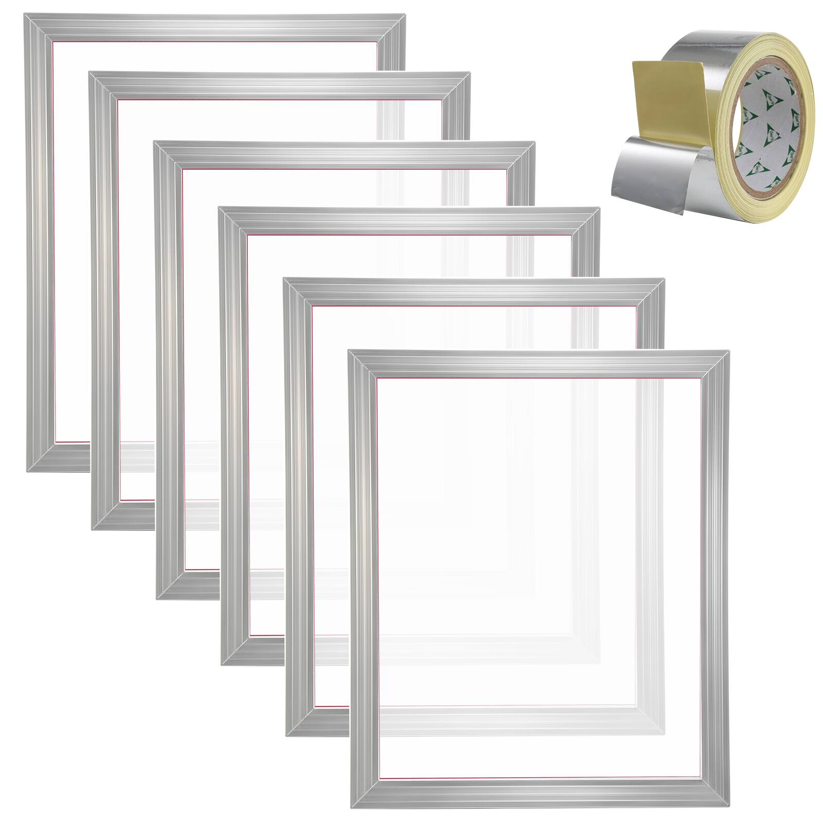 Alt View 5. VEVOR - Screen Printing Kit, 6 Pieces Aluminum Silk Screen Printing Frames, 20x24inch Silk Screen Printing Frame - Silver.