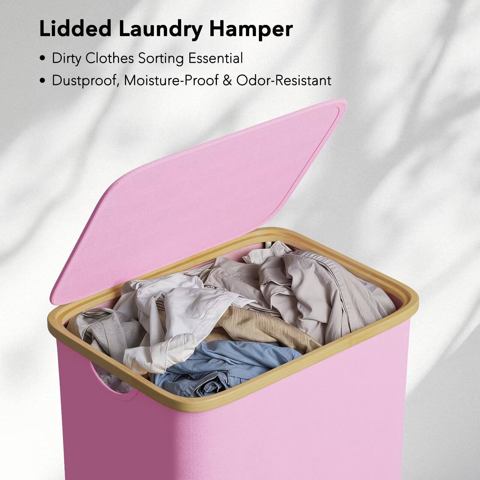 Lidded Laundry Hamper  
- Dirty Clothes Sorting Essential  
- Dustproof, Moisture-Proof & Odor-Resistant