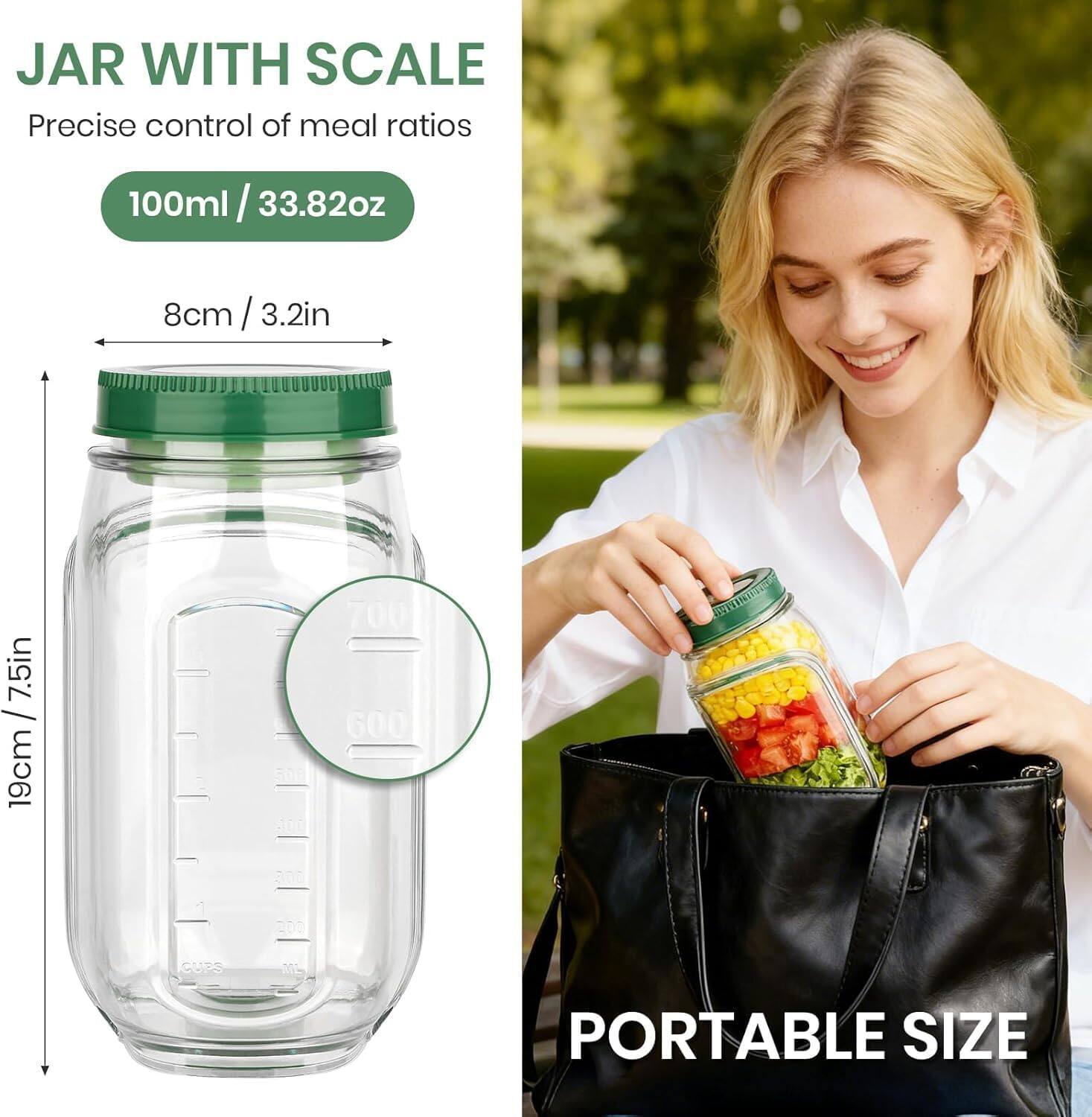 JAR WITH SCALE  
Precise control of meal ratios  

100ml / 33.82oz  

8cm / 3.2in  

19cm / 7.5in  

PORTABLE SIZE