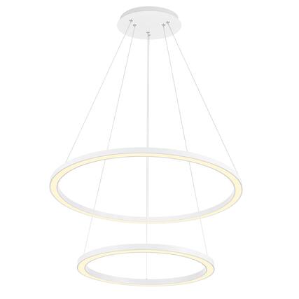 Front. CWI Lighting - Chalice LED Chandelier With White Finish - White.