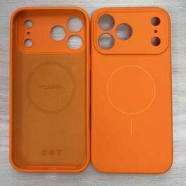 Dteck - Magnetic Silicone Case for iPhone 18 Pro Max, Compatible with MagSafe - Orange