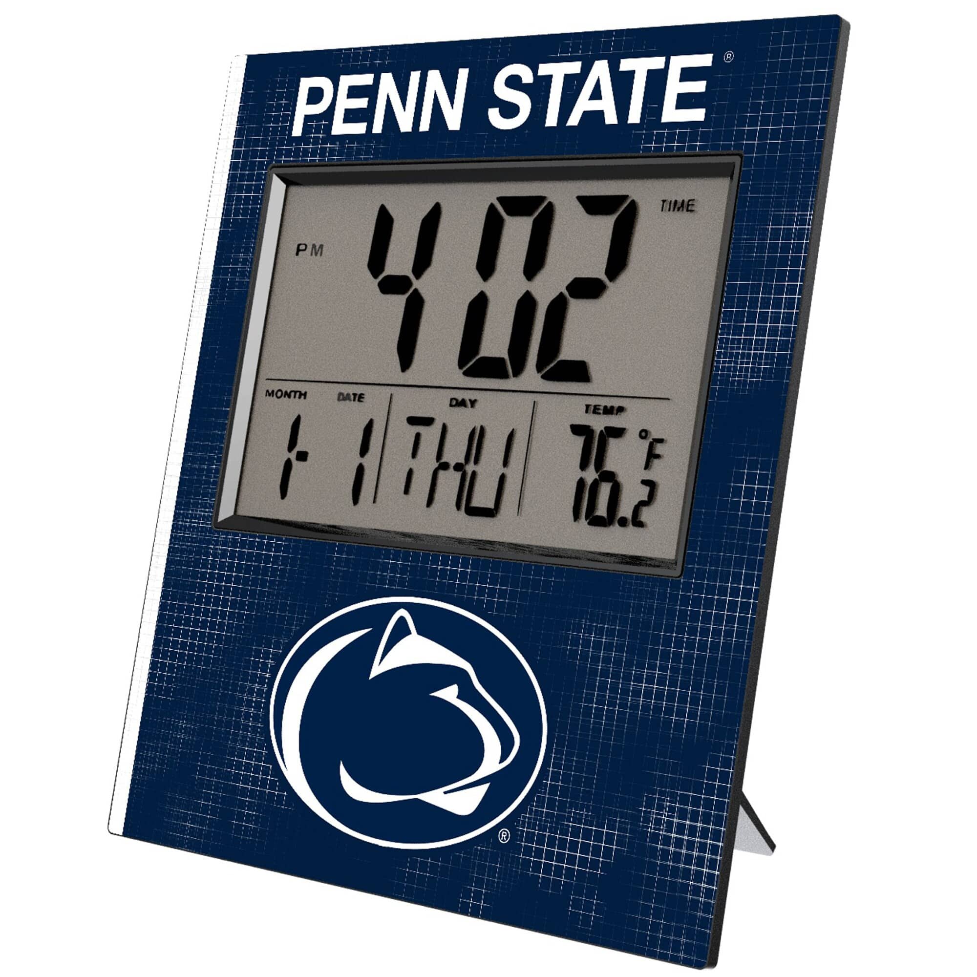 Keyscaper - Penn State Nittany Lions Cross Hatch Digital Desk Clock - Multicolor