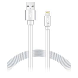 Xyst - Charge and Sync USB to Lightning Flat Cable 4Ft - White