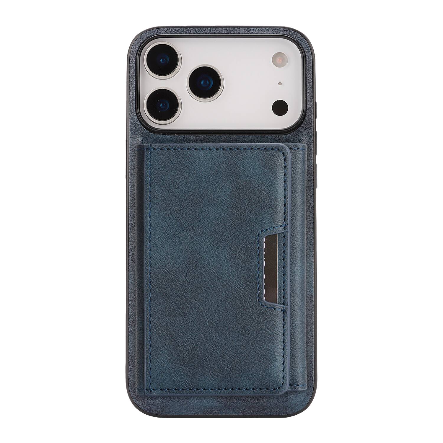 Alt View 2. Dteck - 2-in-1 Magnetic Wallet Case for Apple iPhone 17 Pro Max, Shockproof PU Leather Cover with Detachable 7-Card Holder - Blue.