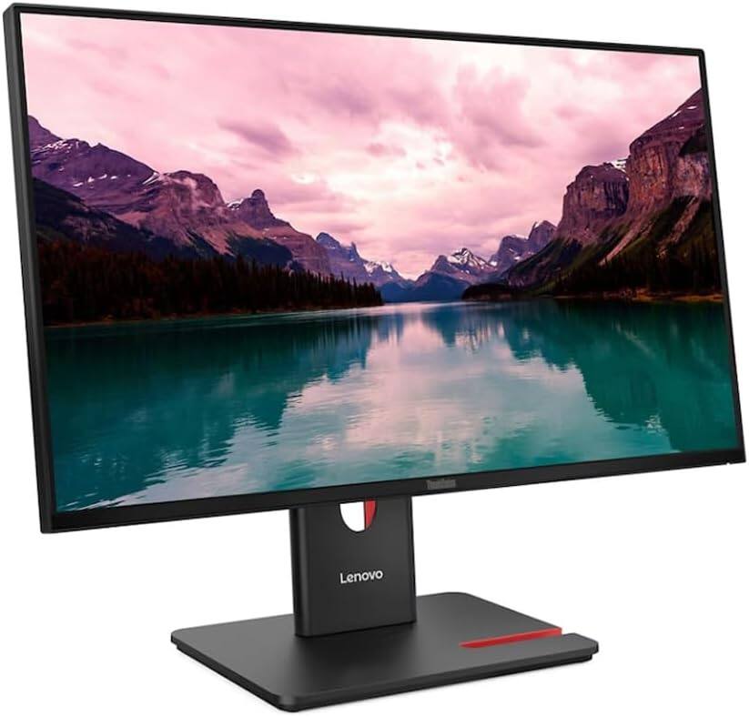 Left. Lenovo - Lenovo ThinkVision T24-40 24" FHD IPS Monitor, Anti Glare, VESA Mount w/DKZ Hub,(64A4MARXUS) Ergoflexy Single Mount Arm - Black.