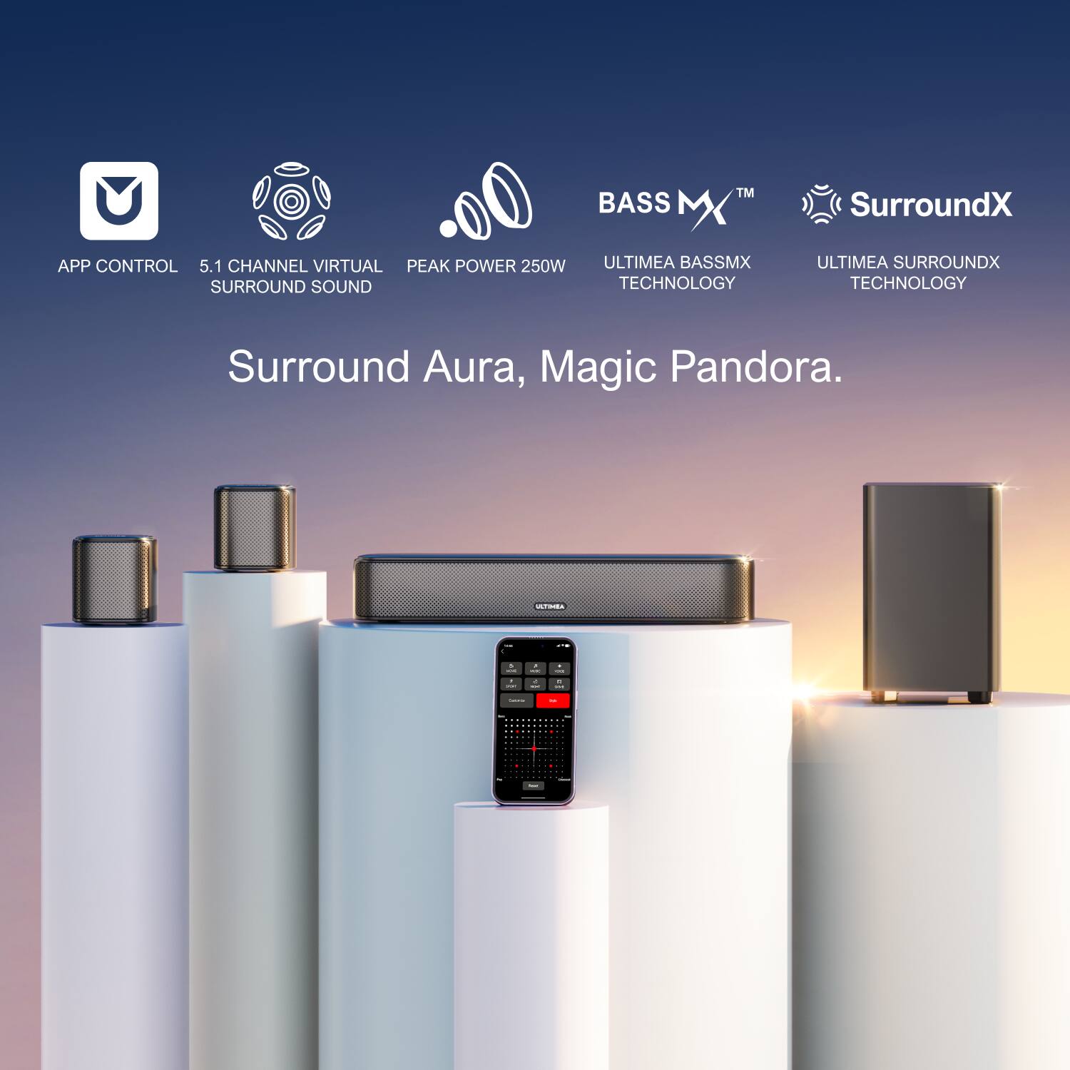 ULTIMEA Aura A30 5.1サラウンドシステム Ultimea Aura A30 REVIEW: 5.1 Channel Wireless Soundbar and