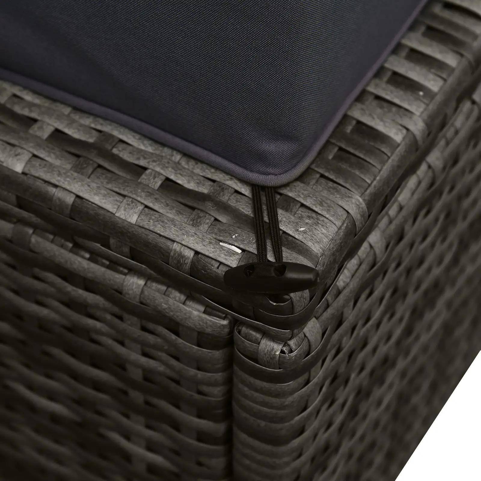 Alt View 5. Spaco - Spaco 6 Piece Patio Furniture Set, Ottoman, Cushions and Glass Table - Grey.