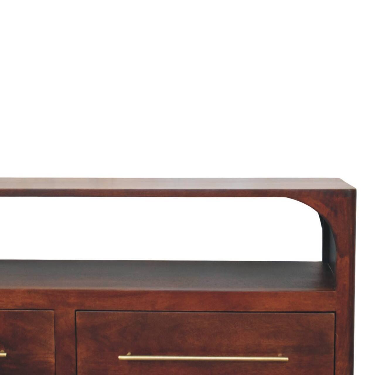Alt View 5. Artisan Furniture - Artisan Furniture Solid Wood Arched Edge 2 Drawer Media Unit - Brown.