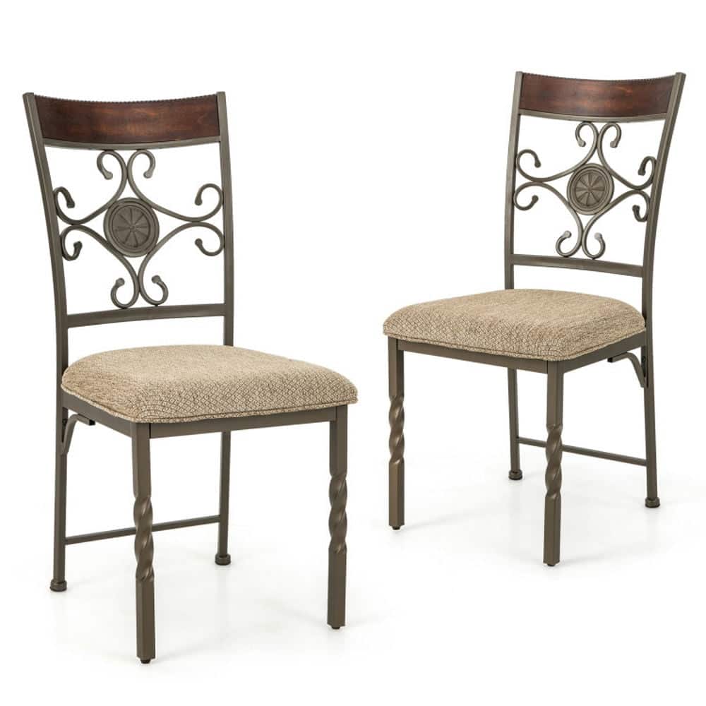 Kadyn - Dining Chairs, Kitchen Chairs Trattoria Chairs,Set of 2 Dining Room Chairs Armless Kitchen Chairs Set - Brown
