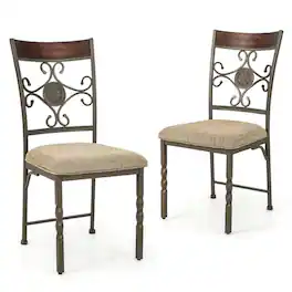 Kadyn - Dining Chairs, Kitchen Chairs Trattoria Chairs,Set of 2 Dining Room Chairs Armless Kitchen Chairs Set - Brown