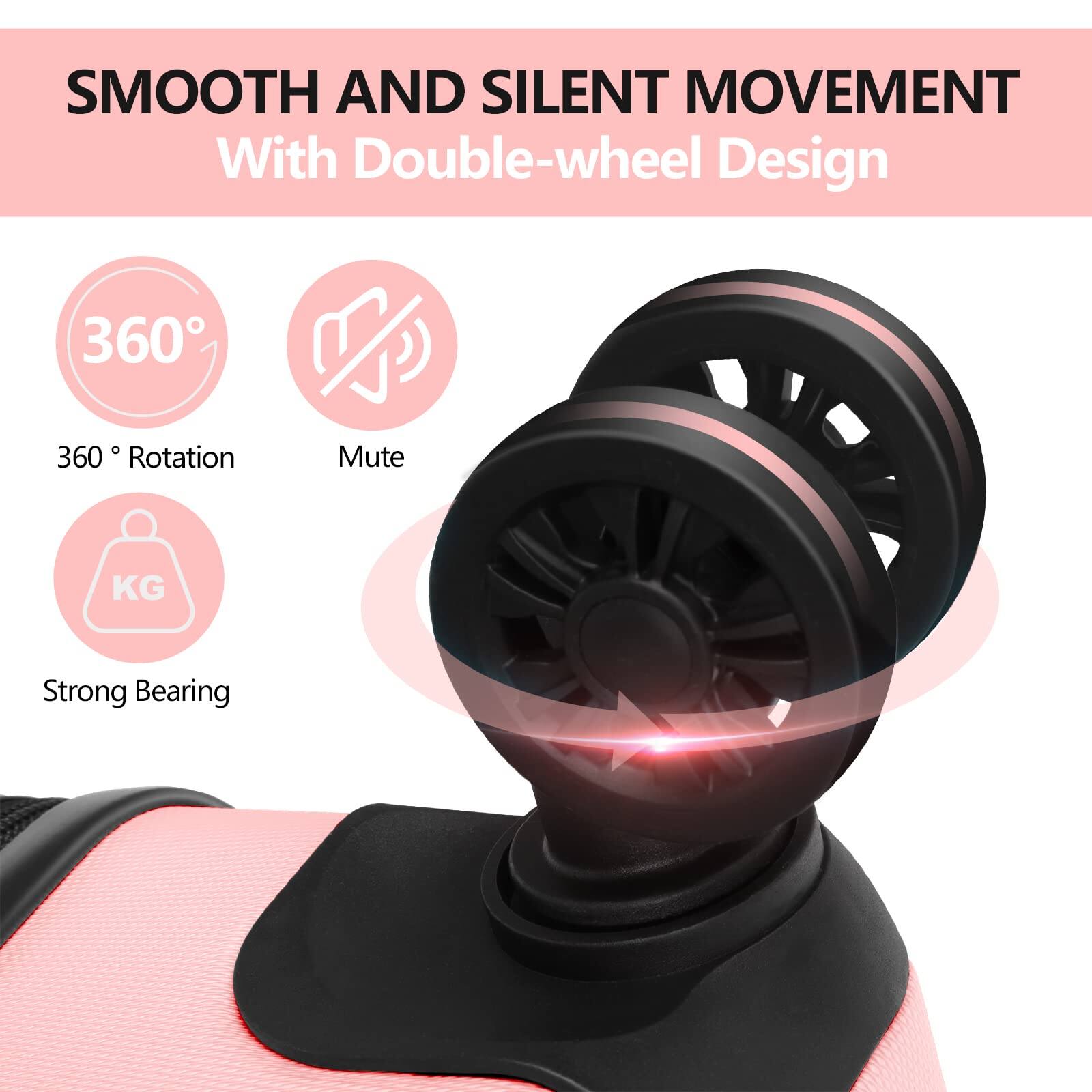 SMOOTH AND SILENT MOVEMENT  
With Double-wheel Design

- 360° Rotation
- Mute
- Strong Bearing