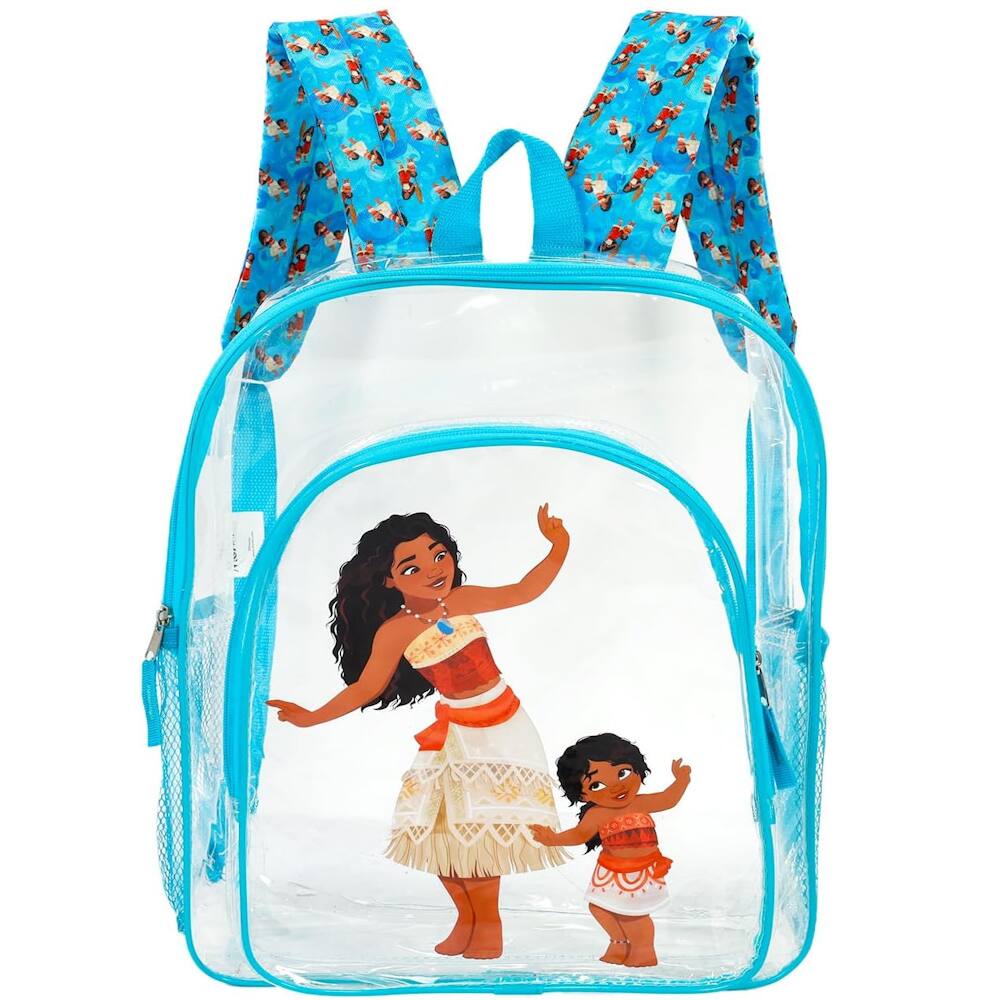 Front. UPD - Disney Moana 2 Transparent 16" Clear Backpack - Multicolored.