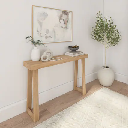 Front. Plank+Beam - Classic Console Table (46in / 1170mm), Blonde - Blonde.