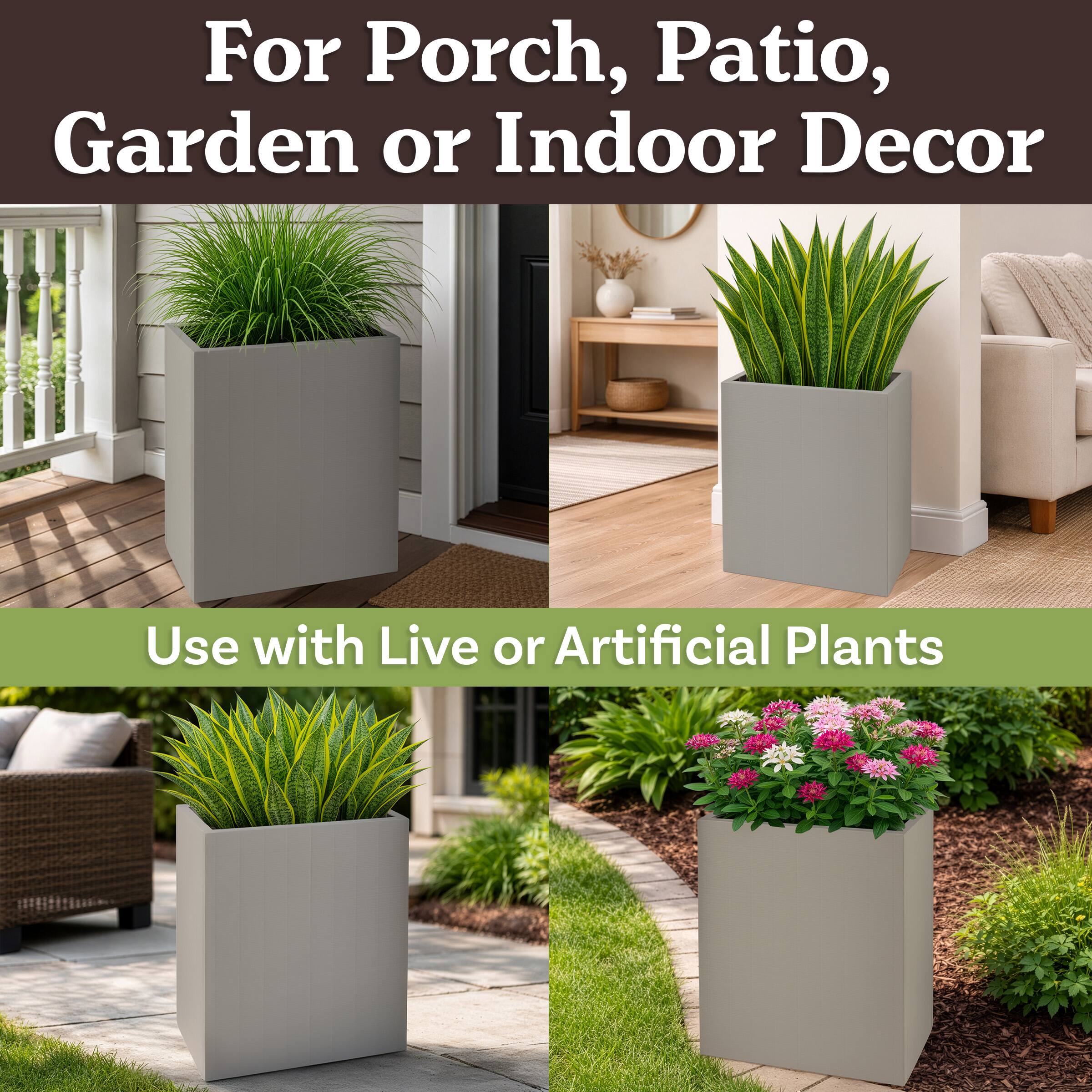 For Porch, Patio, Garden or Indoor Decor  
Use with Live or Artificial Plants