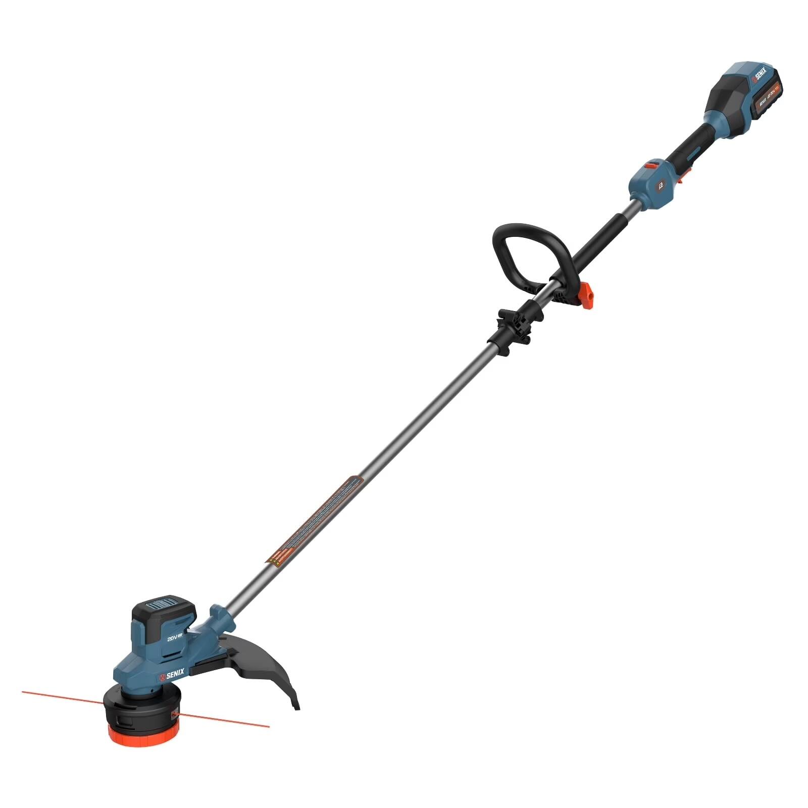 Alt View 7. SENIX - X2 20V Max* 15" Cordless String Trimmer, Brushless (5.0 Ah Battery & Charger Included) - Blue.