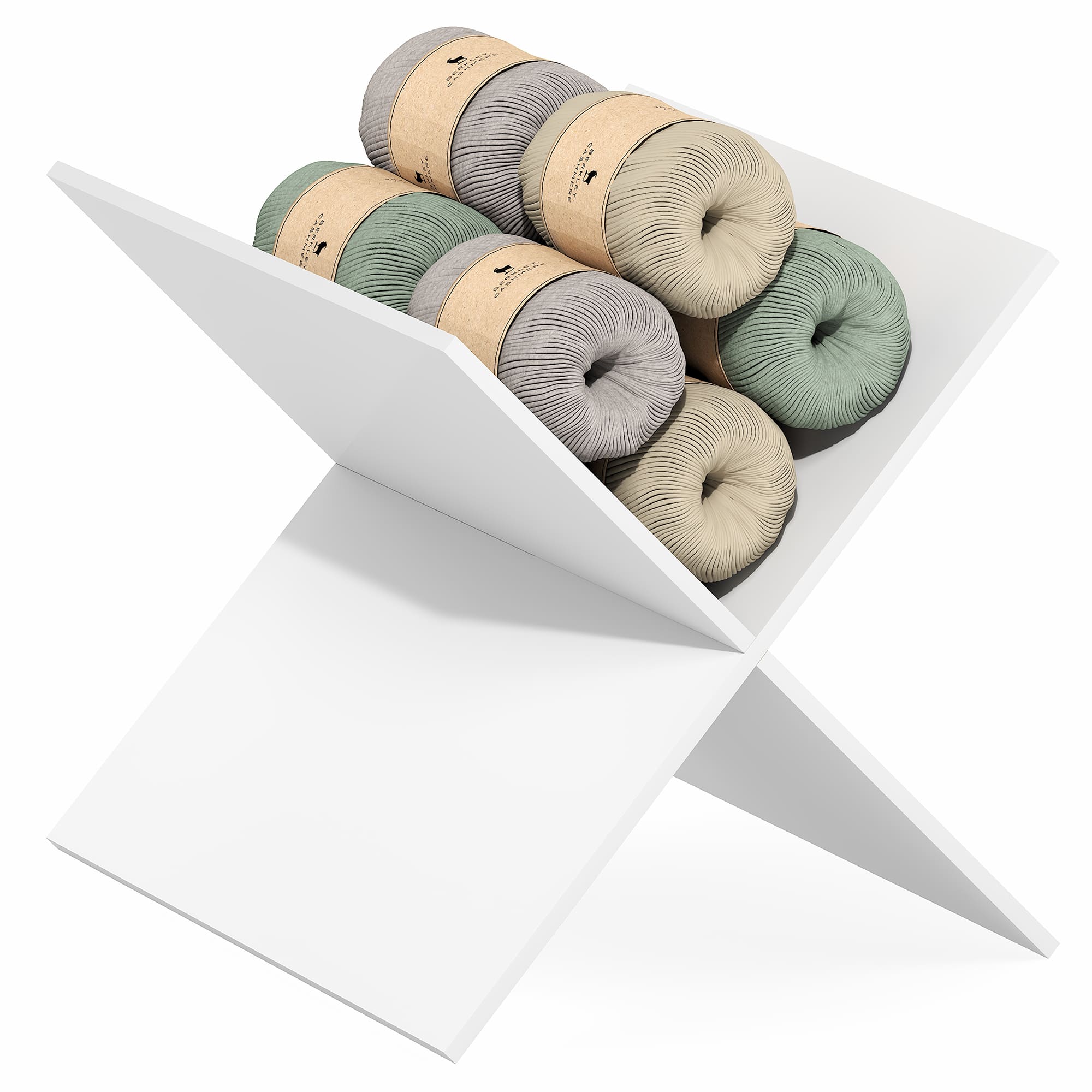 Furinno - CUBICLE Cube Insert, X-Shelf Cube Organizer Insert, 3-Shelf Design, Fits Triple Thick Cubes, for Storage - White