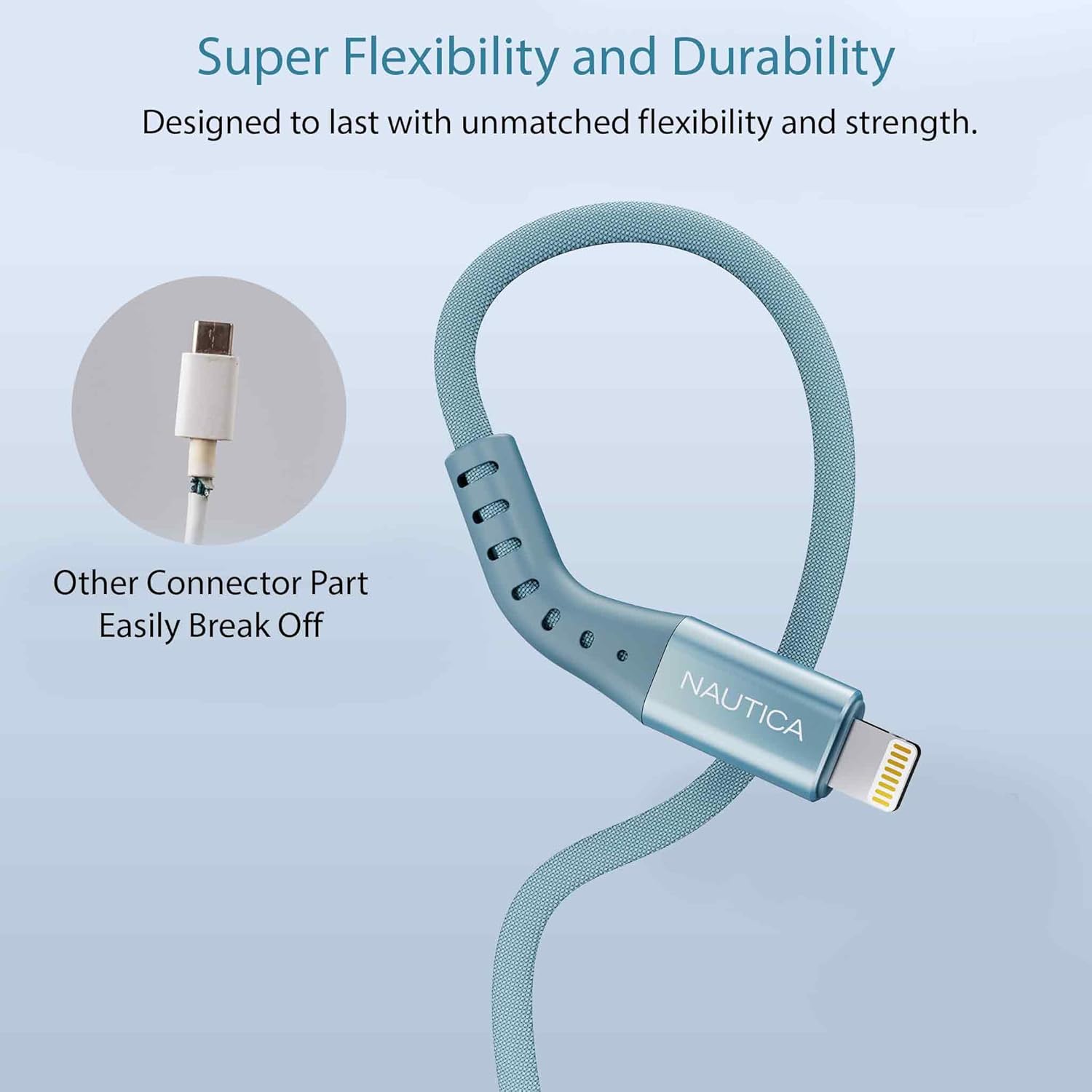 Super Flexibility and Durability  
Designed to last with unmatched flexibility and strength.  

Other Connector Part Easily Break Off  

NAUTICA