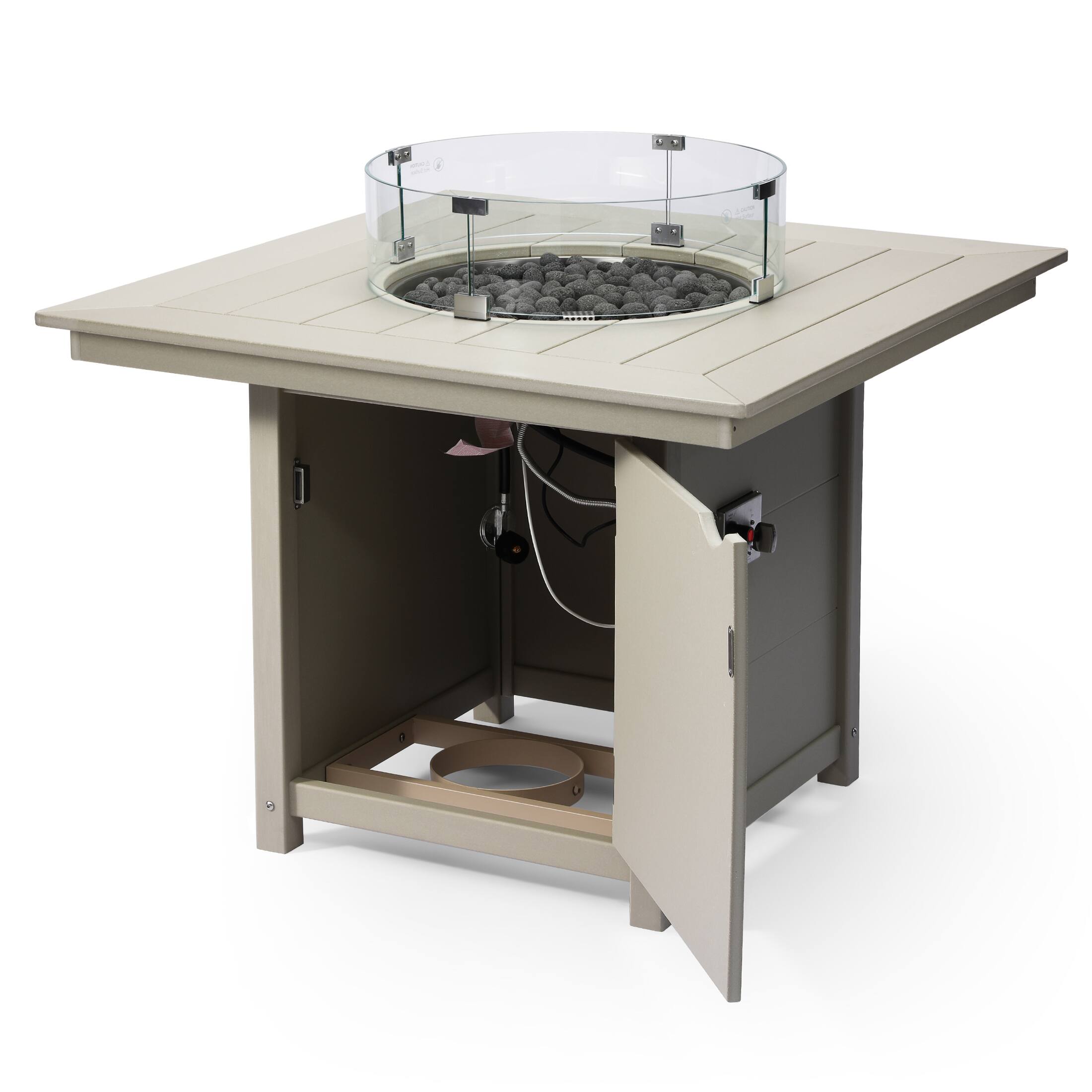 Left. WestinTrends - WestinTrends Helios Modern Outdoor Patio Propane 42" Square Fire Pit Table.