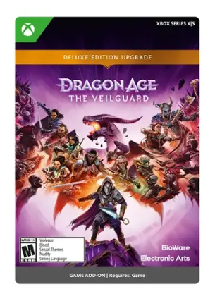 XBOX SERIES X DELUXE EDITION UPGRADE DRAGON AGE: THE VEILGUARD MATURE 17+ Violence, Blood, Mature Themes, Nudity, Strong Language, BioWare, Electronic Arts, GAME ADD-ON. Requires: Game. - M (Mature 17+)