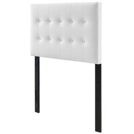FurniFact - Upholstered Vinyl Twin Headboard with Durable Finish and Sleek Design - White