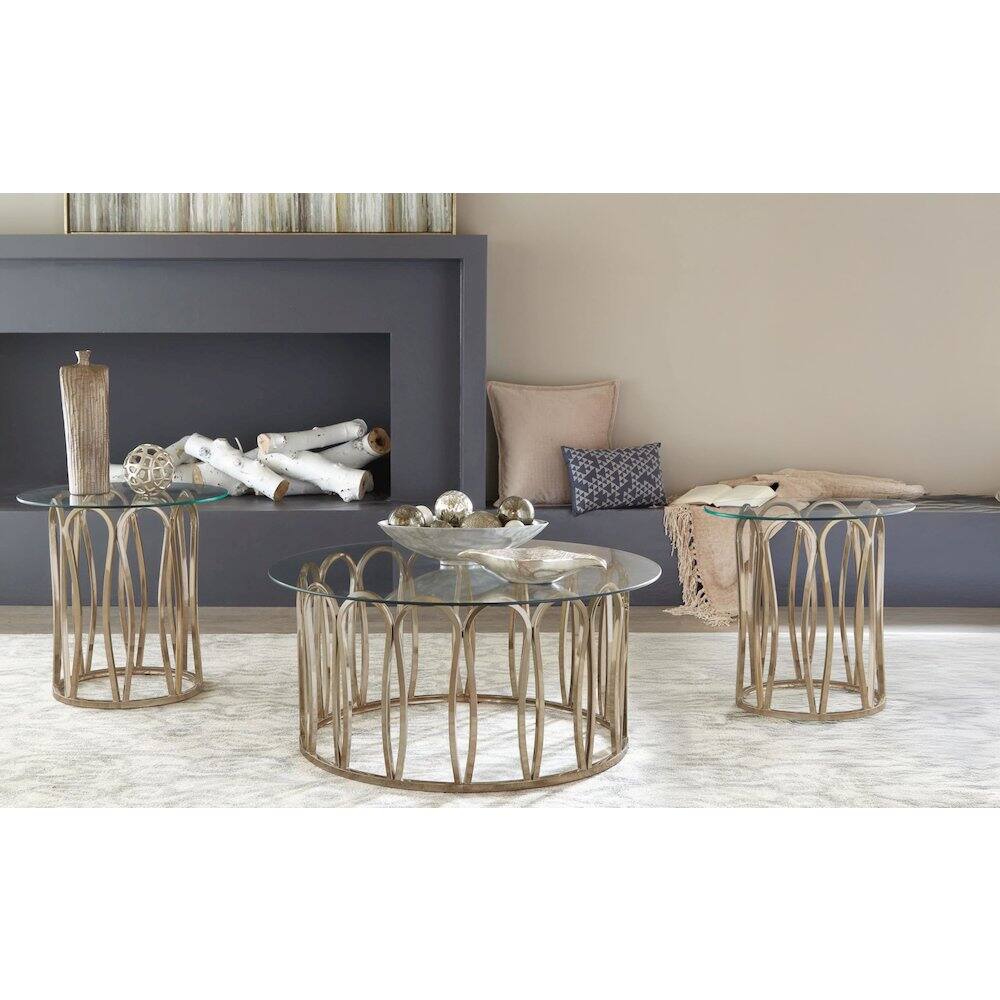 Alt View 1. Coaster Co. of America - Monett 3-piece Coffee and End Table Set Chocolate Chrome - Brown.