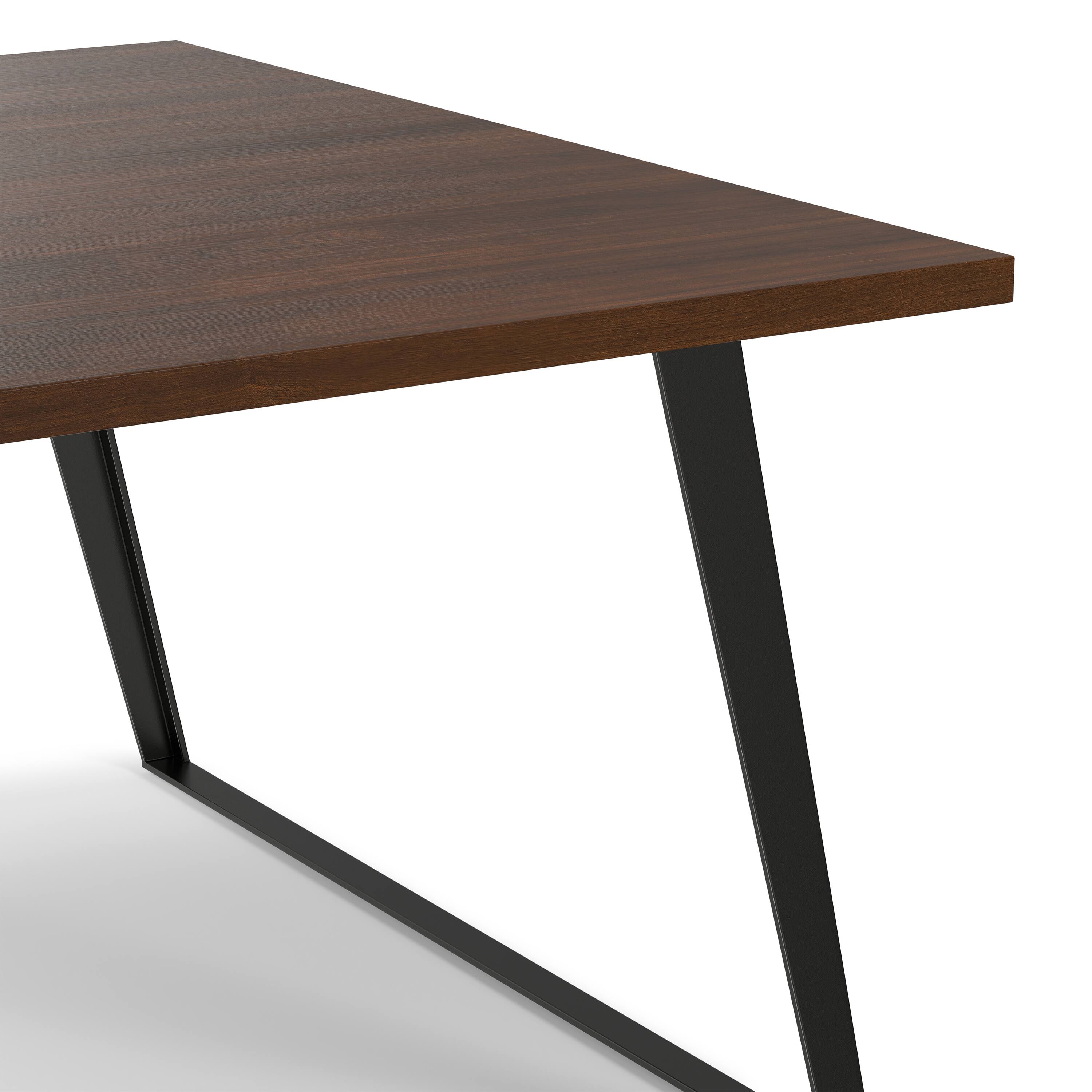Alt View 6. Simpli Home - Lowry 54 inch x 54 inch Square Modern Industrial Square Dining Table in Walnut Veneer - Walnut Veneer.