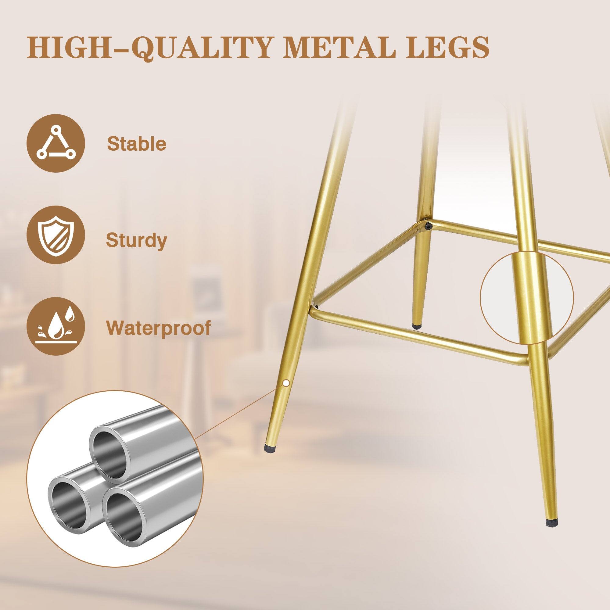 HIGH-QUALITY METAL LEGS

- Stable
- Sturdy
- Waterproof