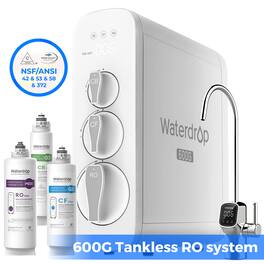 Waterdrop - G3 Reverse Osmosis System, with WD-G3-CF Filter, WD-G3P600-RO Filter, WD-G3-CB Filter - White