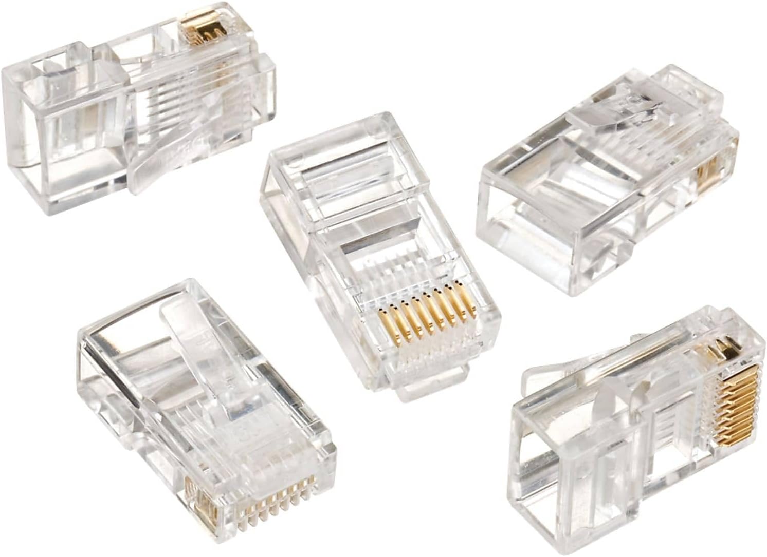 Front. ACJPR - Cat5e RJ45 Modular Plugs, 8P8C, 25-Pack.