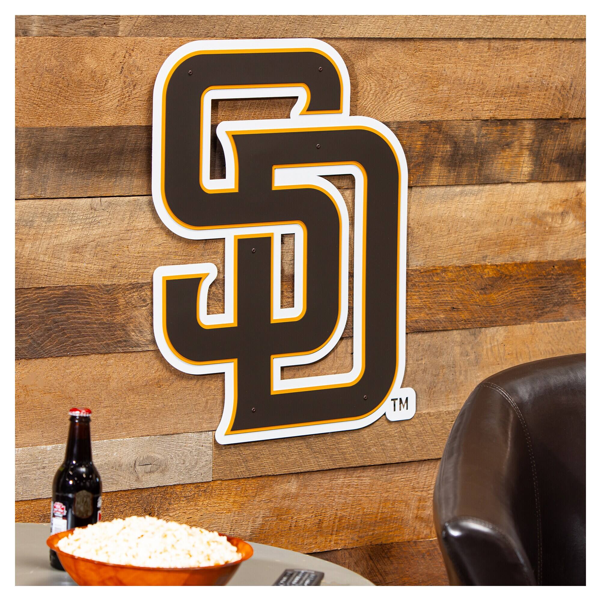 Alt View 1. Evergreen Enterprises - San Diego Padres 23" Layered Metal Wall Art Sign - Multicolor.