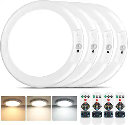 The text on the image appears to be a mix of letters and symbols that are not clearly readable. However, based on the context and common labeling on such devices, it seems to be related to the control buttons on the light fixtures. Here is a possible interpretation:
- "V" (likely a logo or brand symbol)
- "OFF" (power button)
- "C" (possibly a mode or color button)
The remote control has various buttons, which are typically labeled with symbols for power, modes, colors, and settings. Without clearer text, it's difficult to provide an exact correction. The image shows a ring light with multiple segments and a remote control, suggesting it's a smart lighting system with adjustable settings.