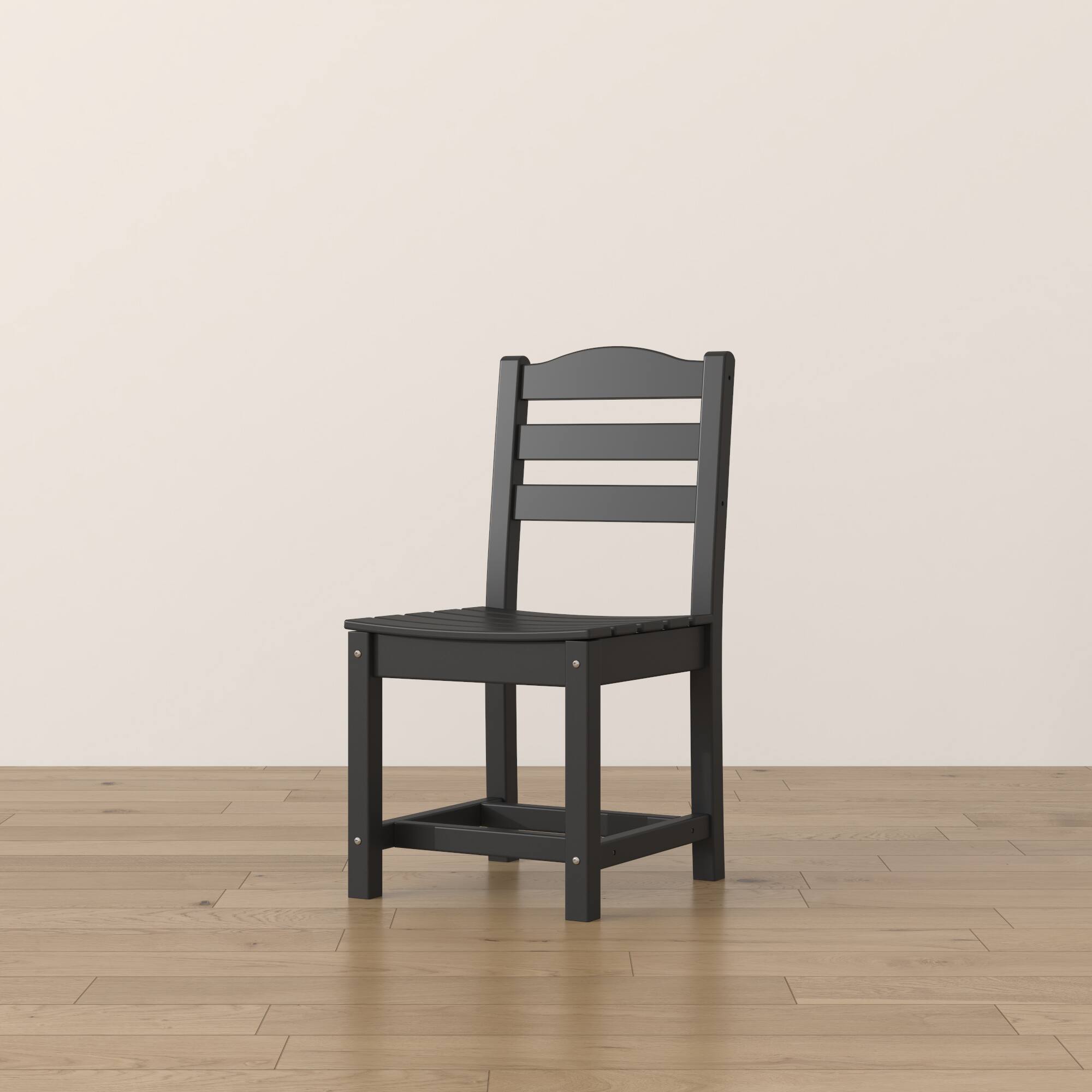 Alt View 6. Famapy - Pairs of HDPE Outdoor Armless Dining Chair - 4 Colors Weatherproof Patio Chair for Garden, Poolside 330LBS Capacity - Black.
