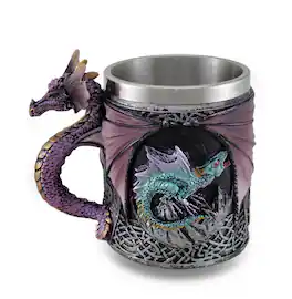 Zeckos - Gothic Dragon Decorative Tankard Celtic Knot Work Mug / Pencil Holder 10 Ounce - Purple