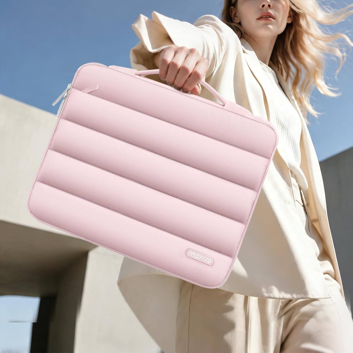 Alt View 1. mosiso - For MacBook Neo 13-Inch 2026 A3404 A18 Pro Chip, Protective Hard Shell&Puffy Sleeve Bag&Keyboard Skin&Screen Film&Type C - Blush.