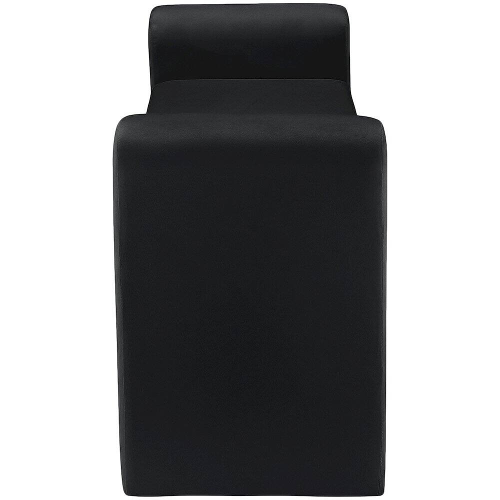 Alt View 3. Meridian Furniture - Sloan Black Velvet Bench - Black.