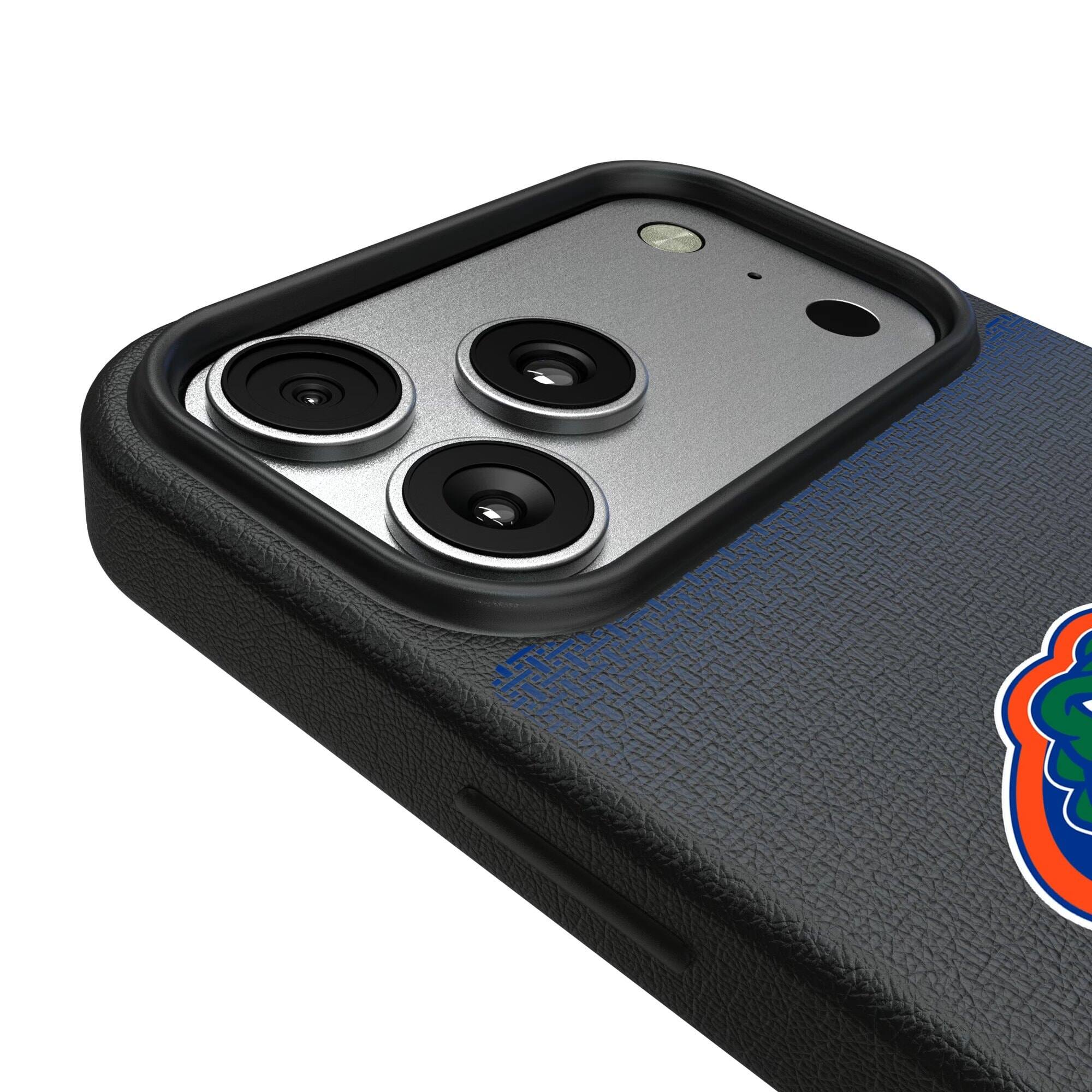 Alt View 2. Keyscaper - Florida Gators Linen Logo iPhone Magnetic Bump Case - 15 - Black.