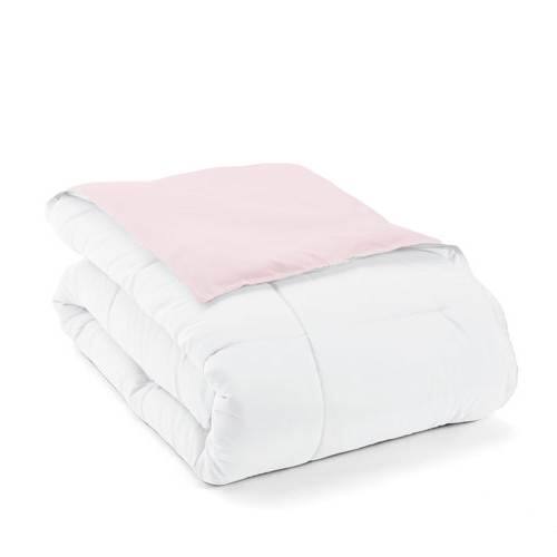Alt View 1. Hivvago - Full/Queen 3-Piece Microfiber Reversible Comforter Set in Blush Pink and White - Blush Pink and White.