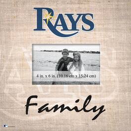 Fan Creations - Tampa Bay Rays 10'' x 10'' Burlap Pattern Frame - Multicolor
