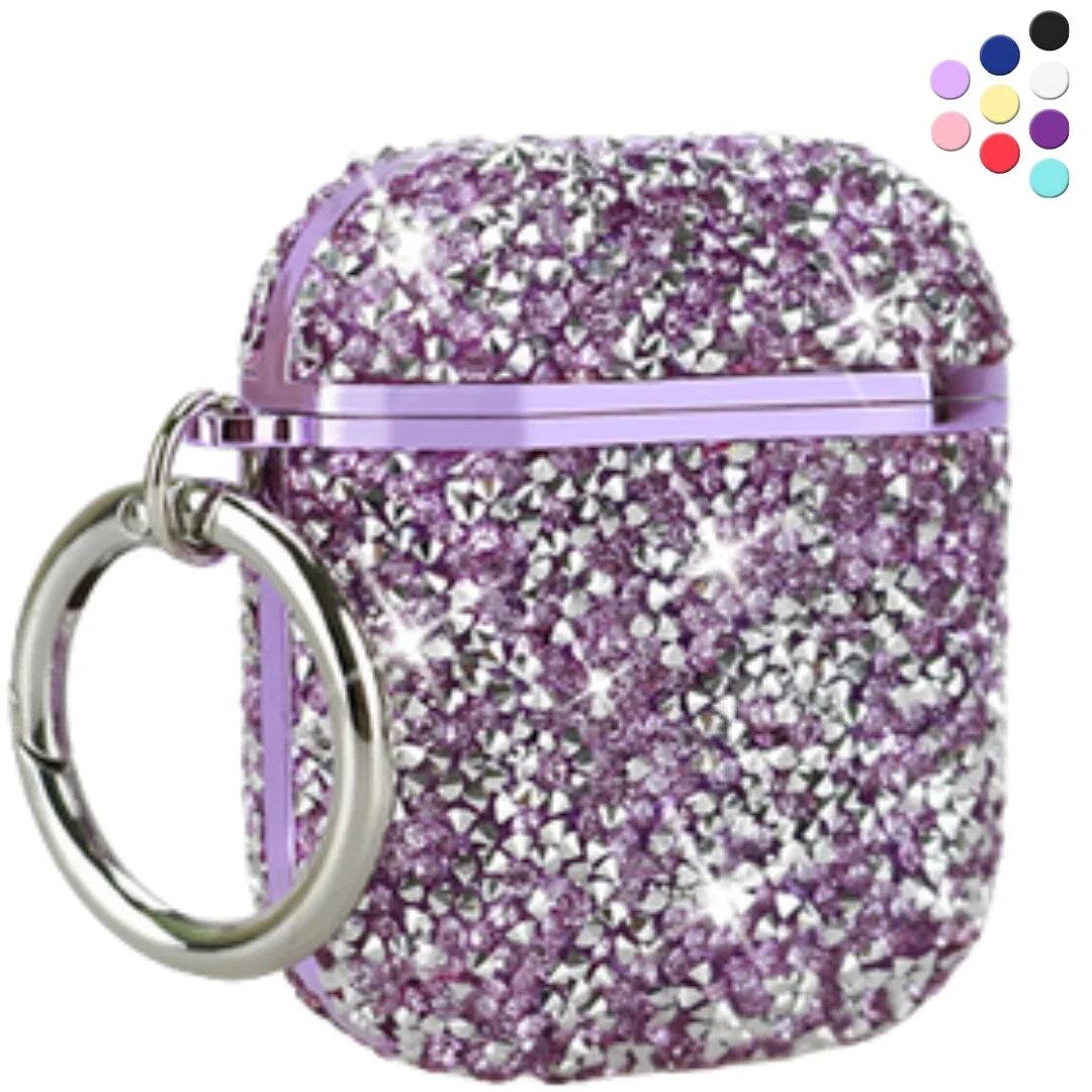 Angle. Entronix - Entronix Luxury Diamond Case for AirPods 1st and 2nd Generation - Rose.