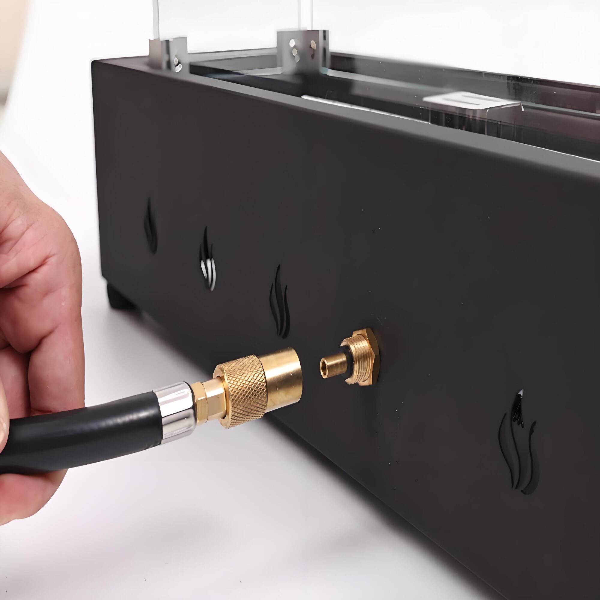 Alt View 1. Lirago - 28" Table Top Fire Pit, 40000 BTU Outdoor Propane Fire Pit with Wind Guard, Durable Iron Fire Bowl with Glass Beads - Black.