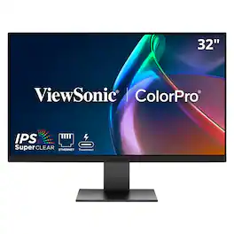 ViewSonic - VP3276T-4K 32" 4K IPS Docking Monitor with Thunderbolt 4, Advanced Ergonomics, 100% sRGB Rec 709, Pantone Vali - Black