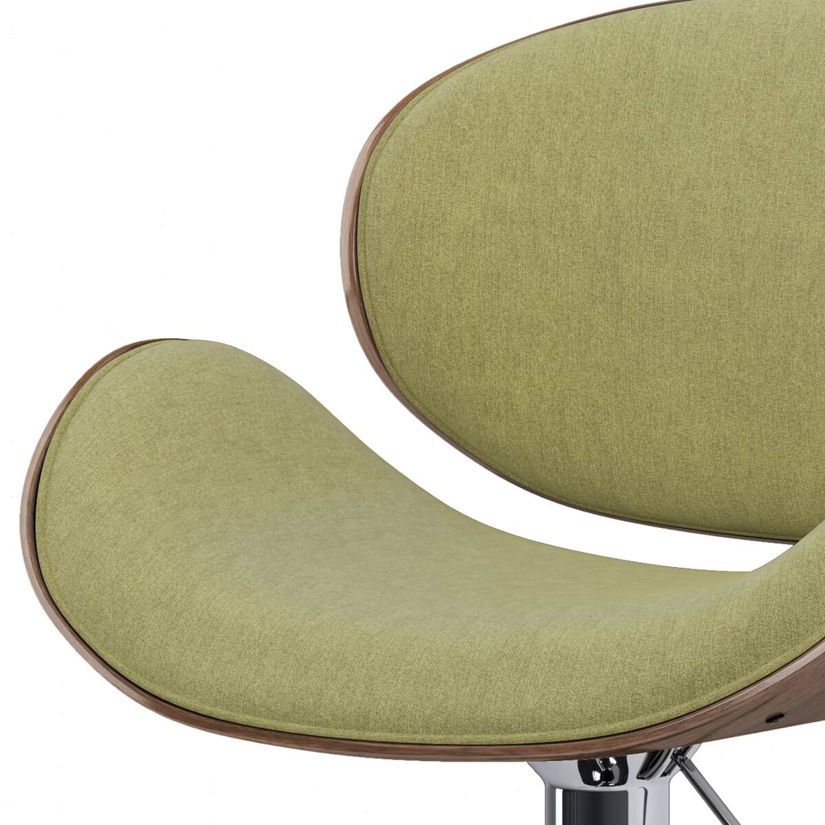 Alt View 6. Simpli Home - Marana Mid Century Modern 33 inch Bentwood Adjustable Swivel Bar Stool in Acid Green Polyester linen fabric - Acid Green.