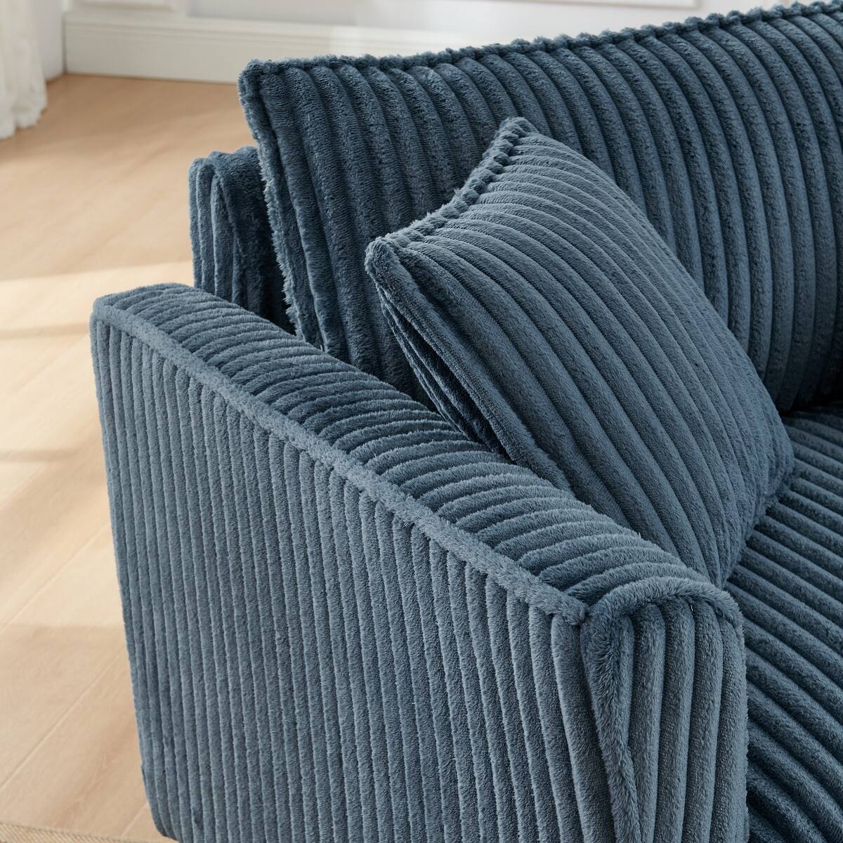 Back. Ropilly - Ropilly Blue Lazy Sofa Chair Single Person Sofa Chair with Backrest and Armrests for Living Room and Bedroom - Blue.